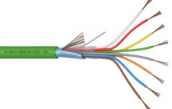 8x0.22mm² shielded cable, Cca-s1b,d0,a1, LSZH, green, ELAN, 100m  